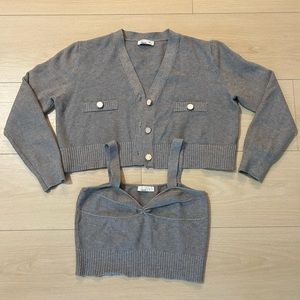 Tank top & cropped cardigan set
